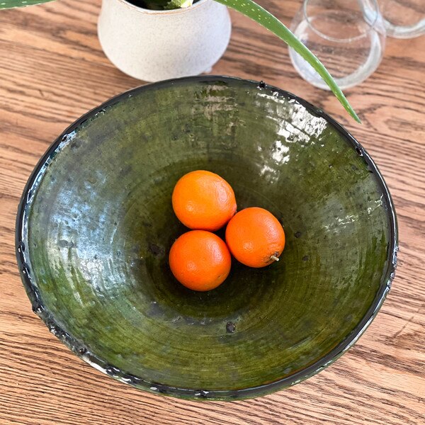Green Pottery Bowl Medium